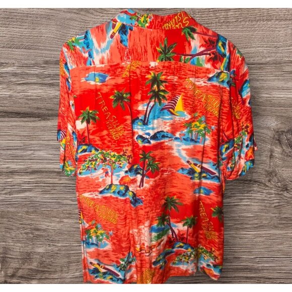 Vtg Tropical Fashions Hawaiian Shirt Treasure Island Resort Wear Beach Vacation - Picture 3 of 6